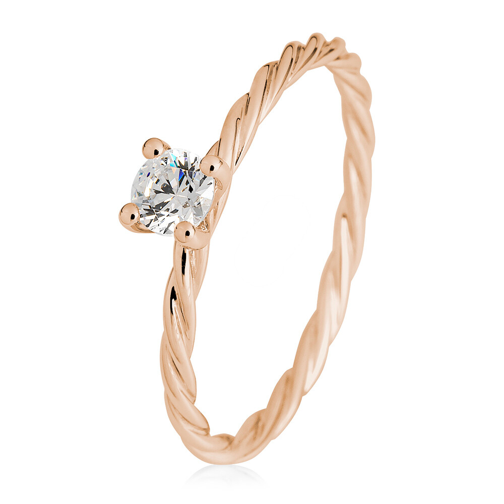 Kordelring Solitär Rotgold Brillant Breuning