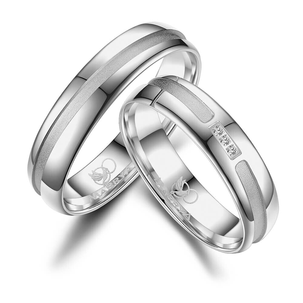 Trauringe Partnerringe Sterlingsilber 925 Zirkonia Marrya SI-14