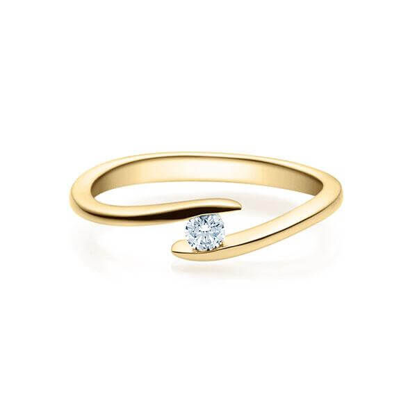 Verlobungsring Twist Solitär 18015 Brillant W,SI Gelbgold Rubin RU-1496
