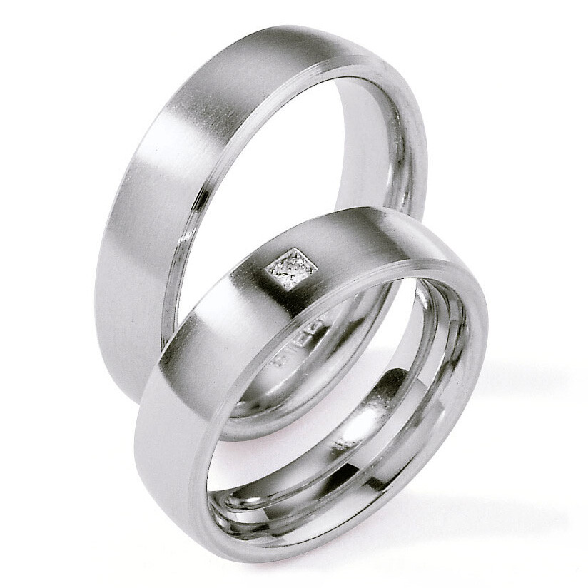 Collection Ruesch Trauringe Palladium White Style Steel Brilliant