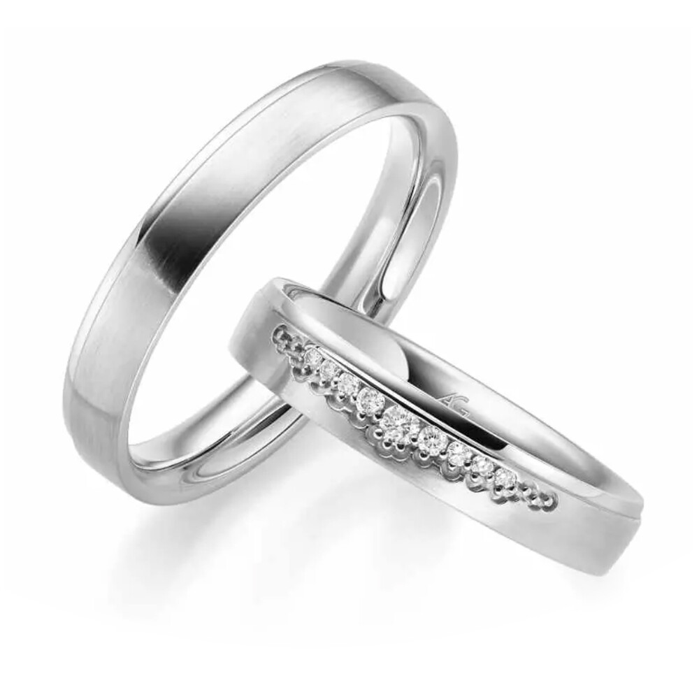 Trauringe Weißgold Dots Brillant Gerstner 31117