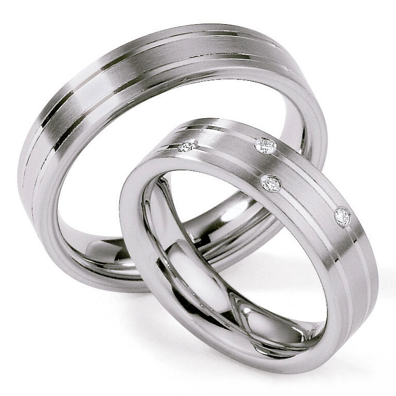 Collection Ruesch Trauringe Weißgold  88/01260 White Style Steel Brilliant
