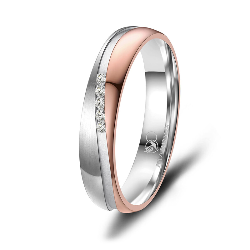 Damenring Edelstahl Rosé Zirkonia Marrya ES-42