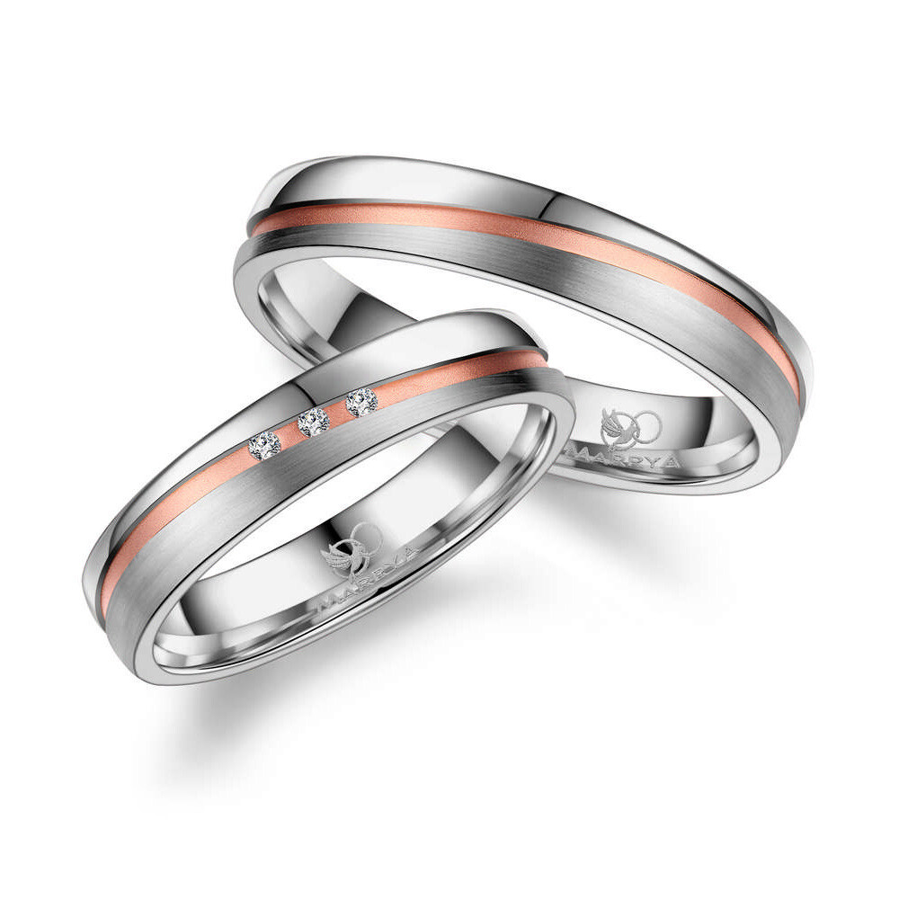 Trauringe Partnerringe Titan Rosé Brillant Marrya TI-45