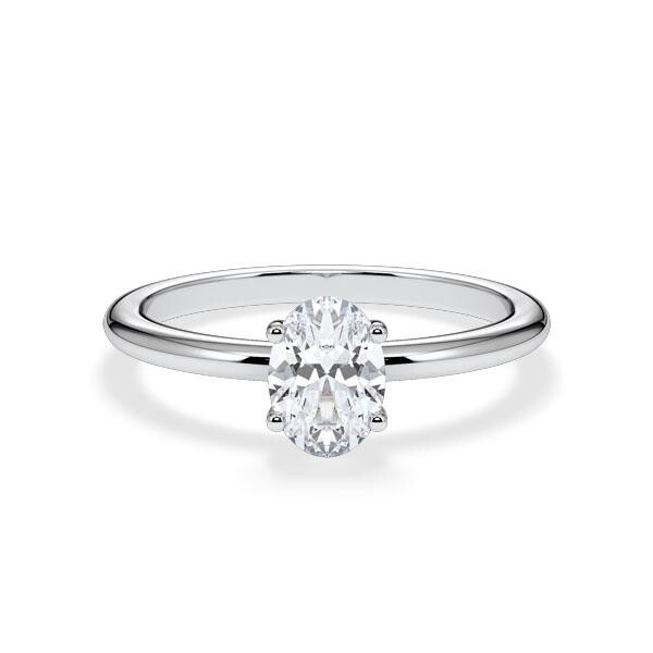 Verlobungsring Weißgold 750 mit 0,5 ct Oval-Diamant & Hidden Halo Diamantakzenten – Rubin RU-1902-29