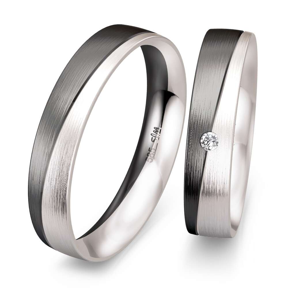 Saint Maurice Trauringe Weißgold & Graugold 49/83124 & 49/83125