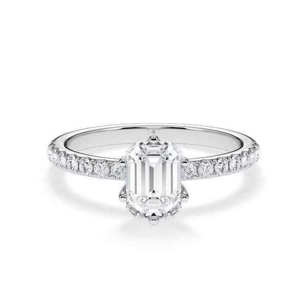 Hollywood-Ring Classic Emerald Weißgold Rubin RU-1881