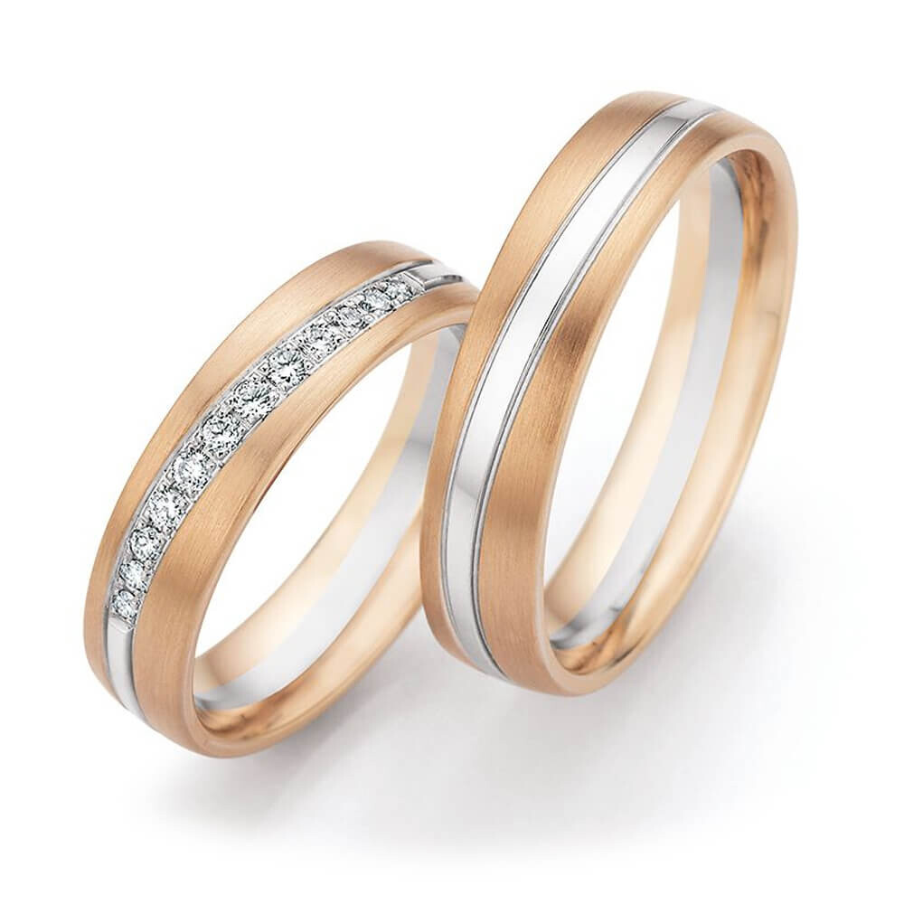 Trauringe Champagne Weißgold Collection Ruesch 66/16110 & 66/16120