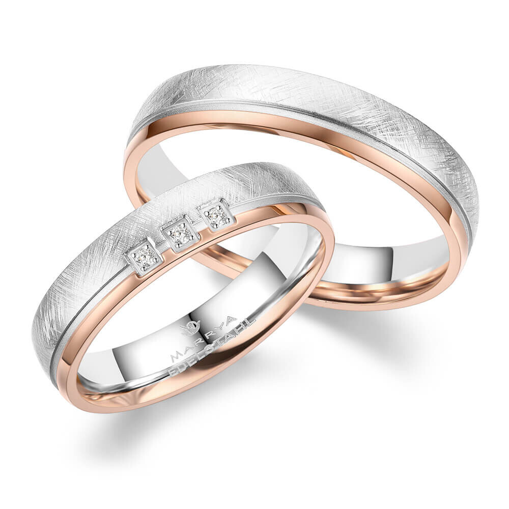 Partnerringe Trauringe Edelstahl Rosé Eismatt Marrya ES-34