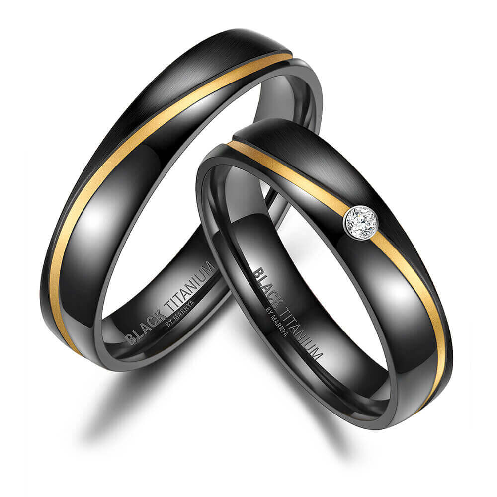 Black Titanium Ringe Marrya BT-01