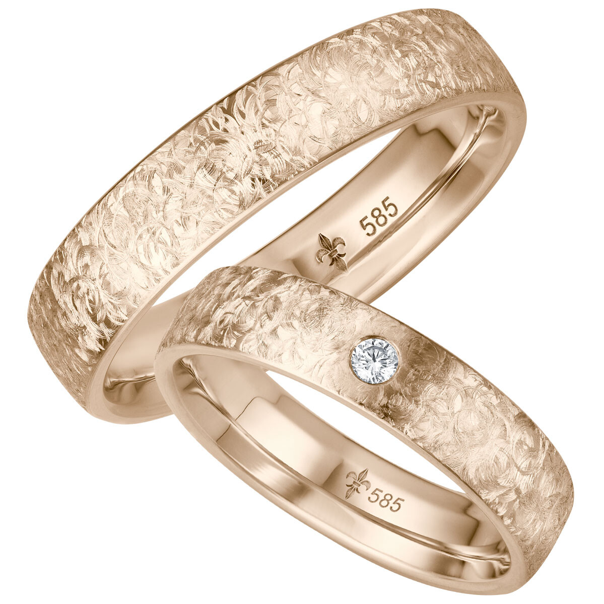 Giloy Trauringe Eléa Roségold TR-0-00039 & TR-1-00039