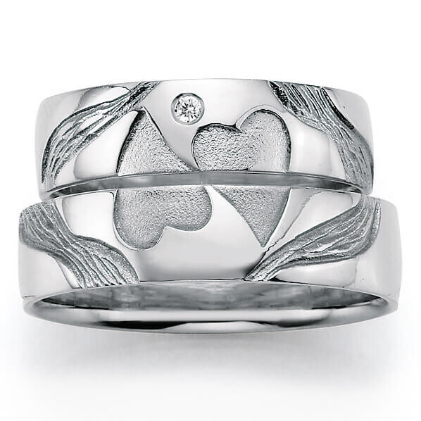 Signs of Love - Doppelherz / Double Heart - Weißgold, 66/51050