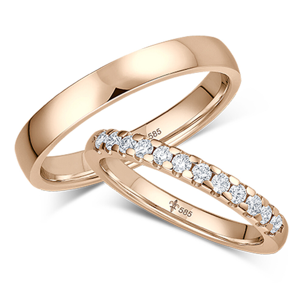 Giloy Trauringe Mireille Roségold TR-0-00073 & TR-1-00073