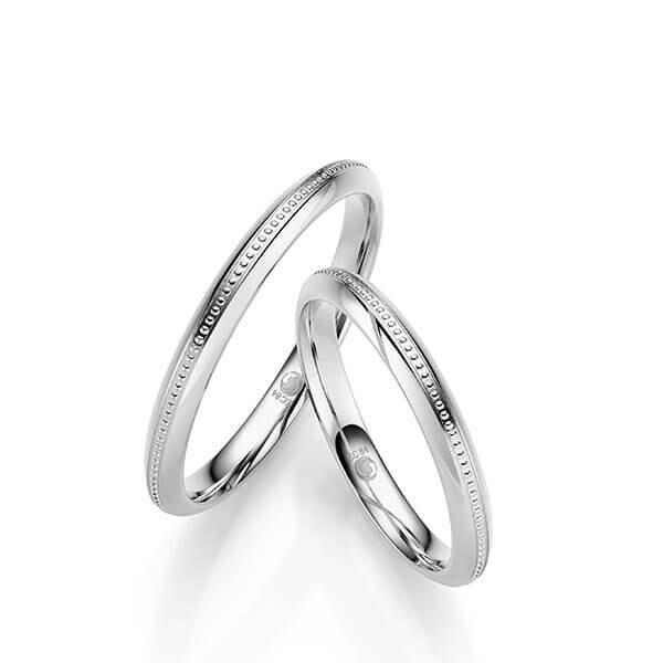 Paar Trauringe / Eheringe Graugold 585/- - RU-1699-5