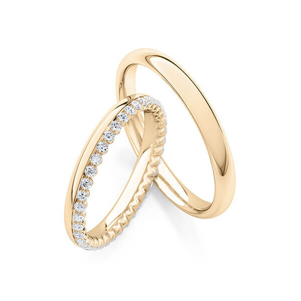 Trauringe Memoire Roségold 375 Brillant zus. 0,350 ct. tw, si Rubin RU-1758