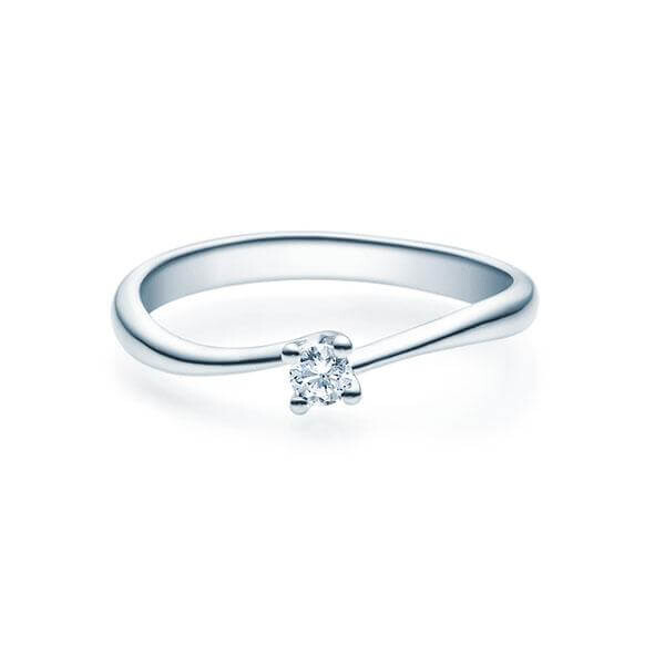 Verlobungsring Mini Twist Solitär Silber 925 rhodiniert -0,080 ct, w, si - Rubin RU-1500-8