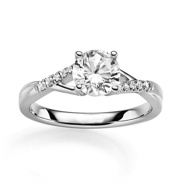 Verlobungsring Weißgold 750 zus. 1,060ct TW/SI Rubin RU-1831