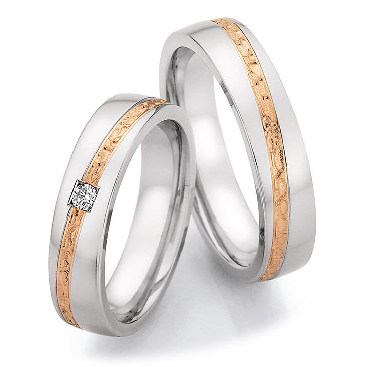 Trauringe Edelstahl-Rotgold 585 88/24110 & 88/24120