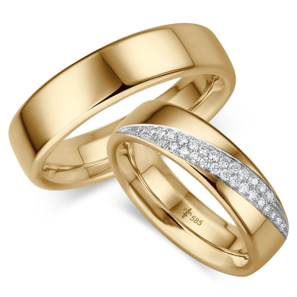 Giloy Trauringe Tessa Gelbgold  TR-0-00033 & TR-1-00033