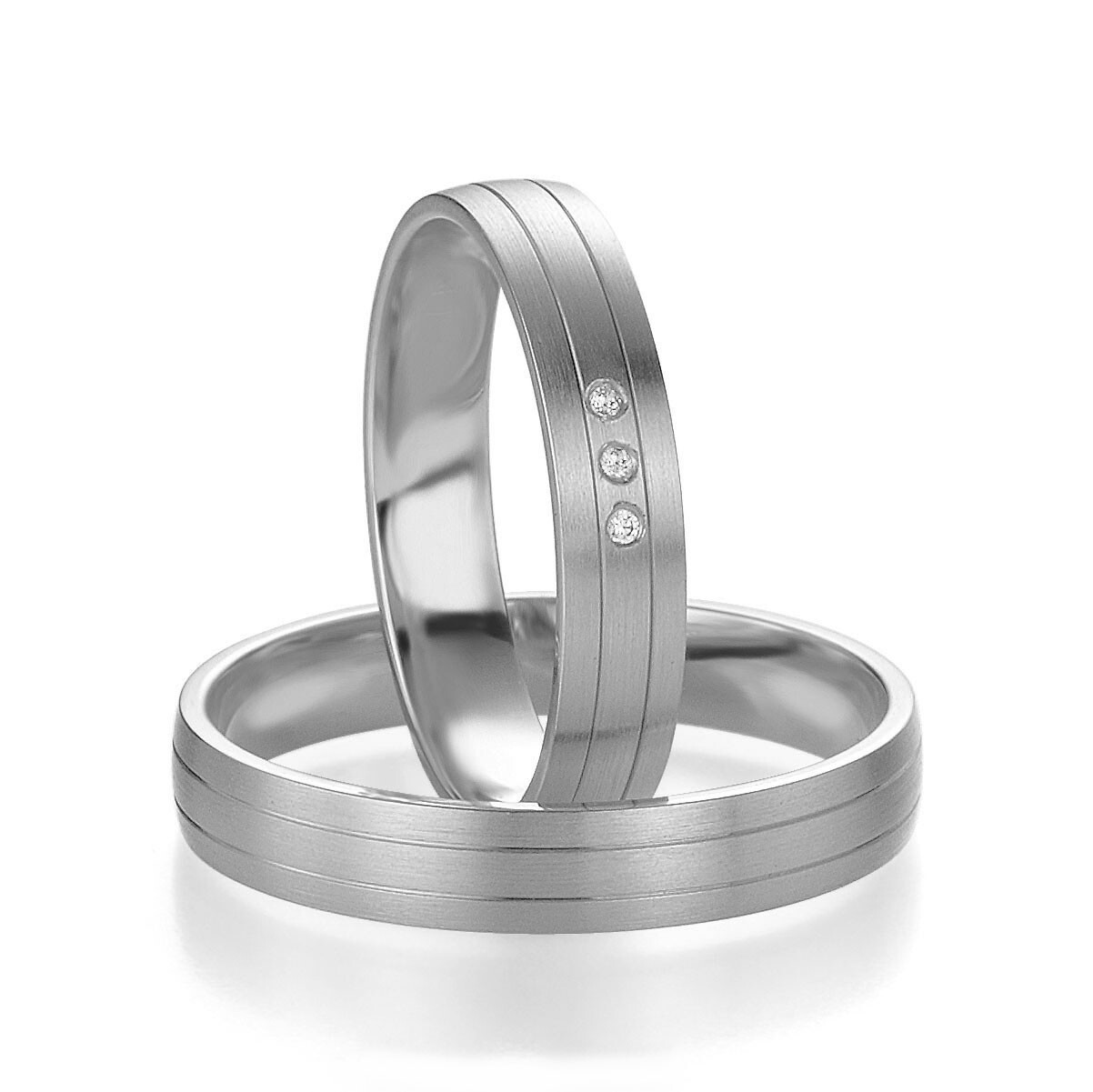 Breuning Trauringe 48/05609 & 48/05610 aus Palladium