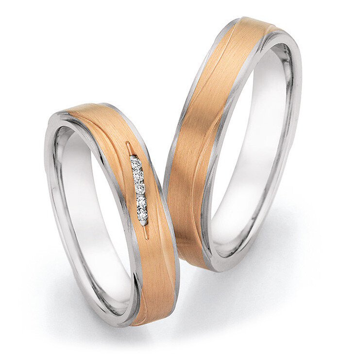 Trauringe Edelstahl-Rotgold 585 88/24150 & 88/24160