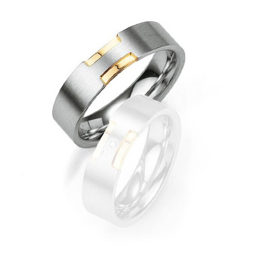 Partnerring Silber 925 & Gold Breuning 48/08008
