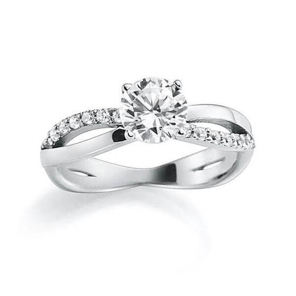 Verlobungsring Weißgold 750 zus. 0,940ct. Lab-Grown & tw/vs Rubin RU-1278