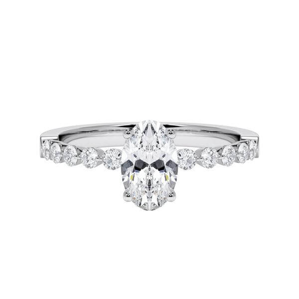 Diamantring Platin 950 Lab Grown Oval Diamant zus. 1,000ct. Rubin RU-1788