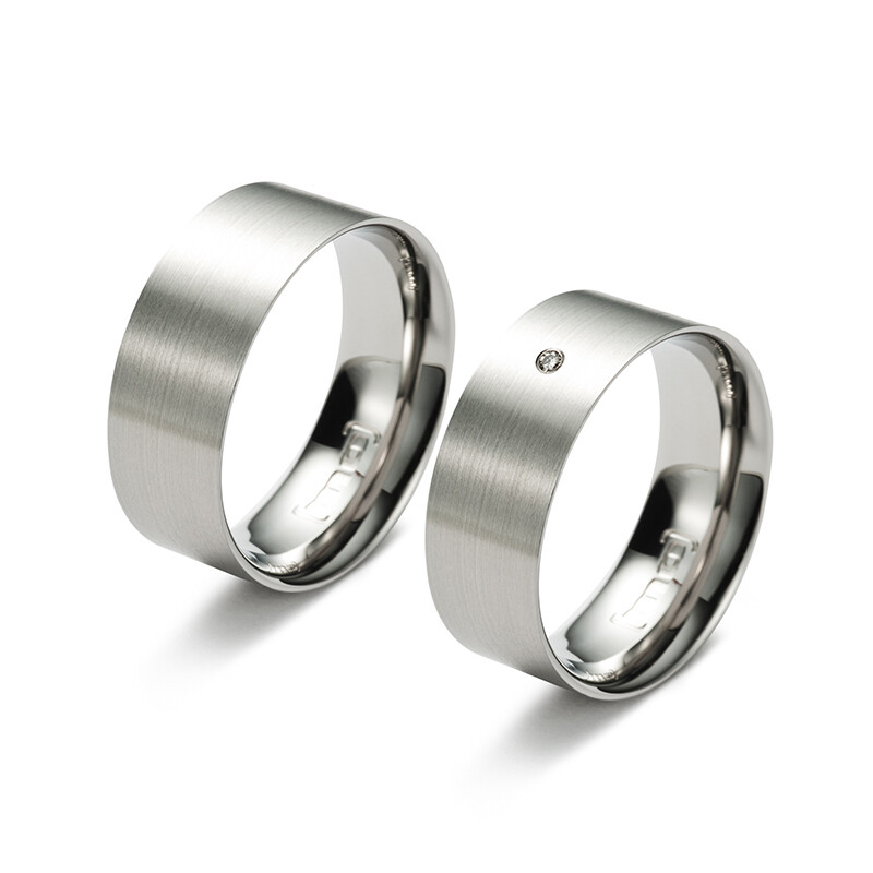 Partnerringe aus Edelstahl Brillant Monomania 21180-82