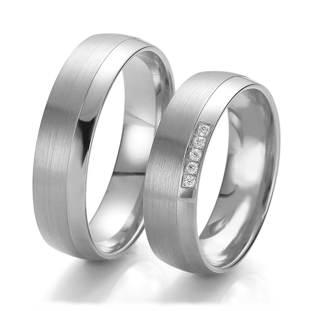 Breuning Trauringe 48/06225 & 48/06226 aus Palladium