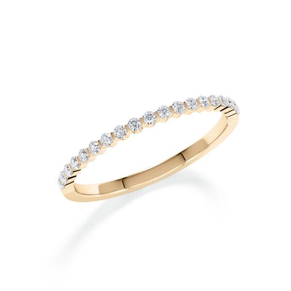 Memoire- Vorsteckring Roségold 375 zus. 0,200ct. tw, si Rubin 1804