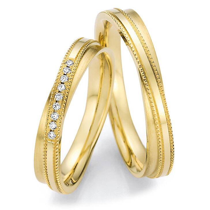 Collection Ruesch Trauringe Gelbgold 66/66110 & 66/66120 Mit Millgriff Perlfugen