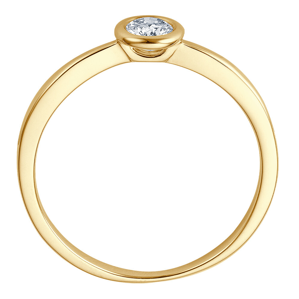 bella luce Solitaire Ring Gelbgold Brillant 0.170 ct. w/si, stehend