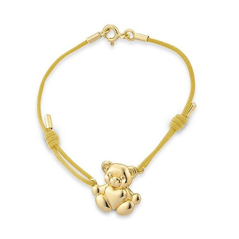 Armreif Kids Teddybär Silber vergoldet Breuning 54-00987 - Band gelb