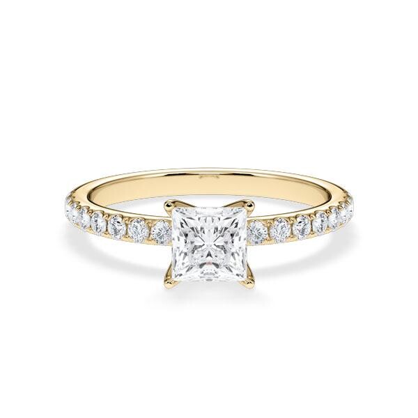 Hollywood Ring Classic Princess Gelbgold Rubin RU-1885