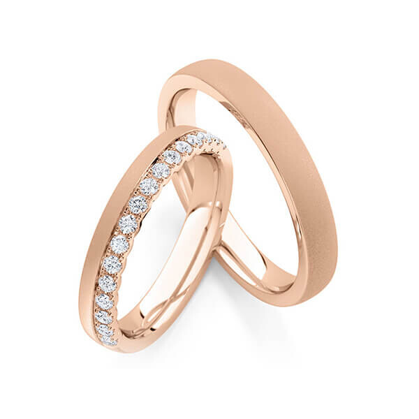 Paar Trauringe / Eheringe Rotgold 333/- zus. 0,320 ct, tw, si - RU-1765-3