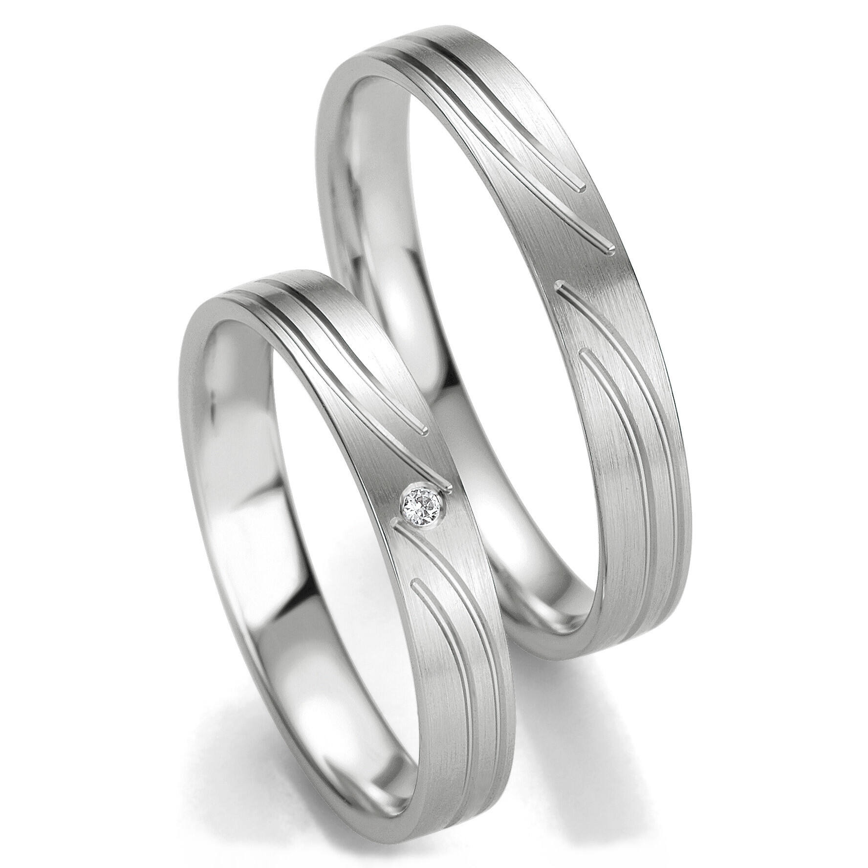 Breuning Trauringe 48/07123 & 48/07124 aus Platin