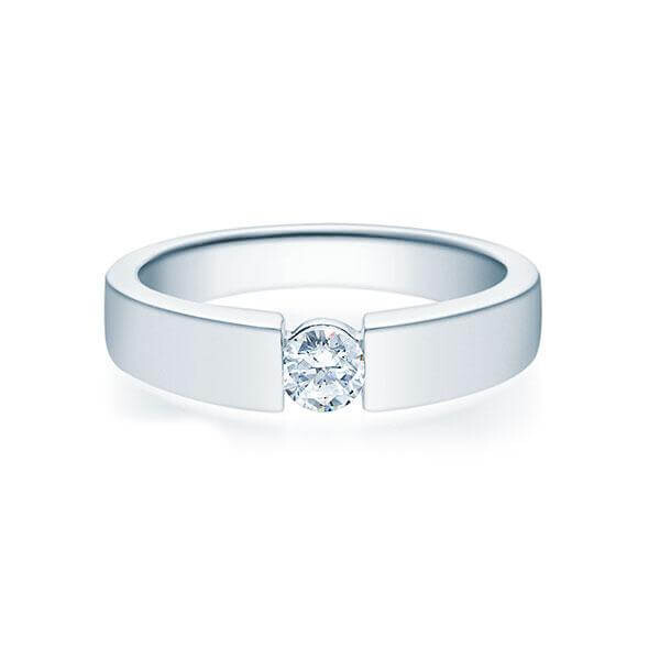 Verlobungsring Spannring 18012 Silber Brillant Rubin RU-1499