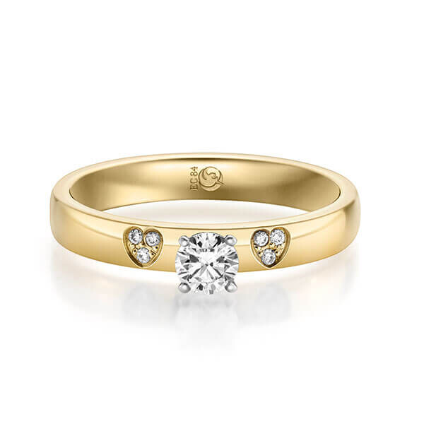 Diamantring Gelbgold 333 zus. 0,280 ct, tw,si Brillant Rubin RU-1716-1