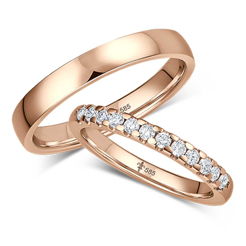 Giloy Trauringe Mireille Rotgold TR-0-00073 & TR-1-00073