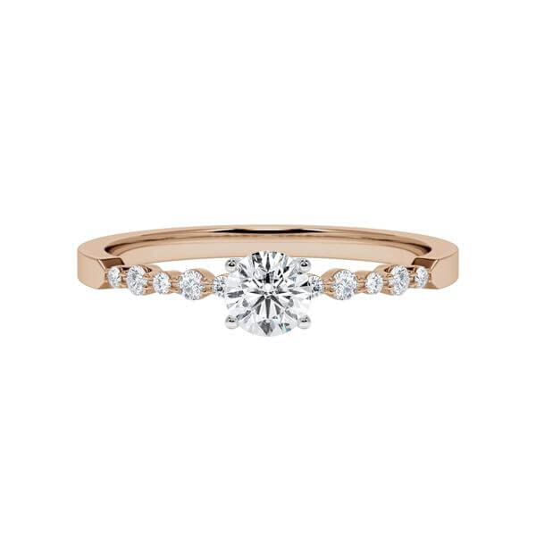 Diamantring Peach-Gold 585 & Weißgold 585 Brillant zus.0,408ct. tw/si Rubin RU-1787