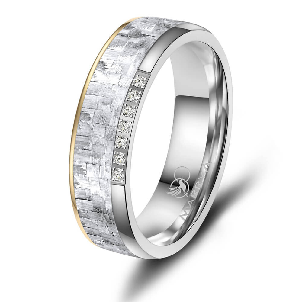 Damenring Tutan Carbon grau Marrya CA-09