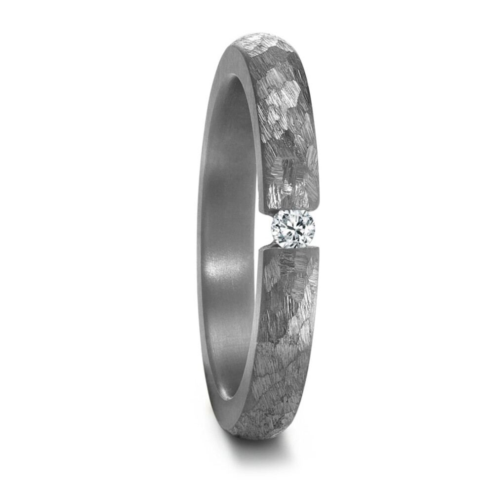 Trauringe aus Tantal mattiert Brillant TeNo 59683