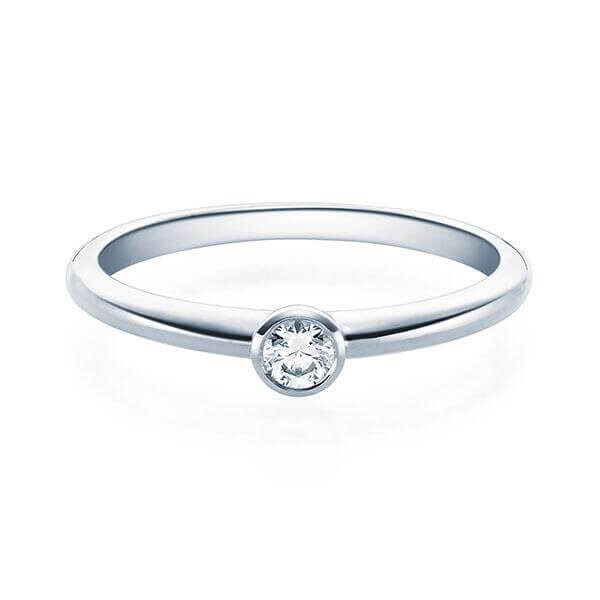 Verlobungsring Platin 950/- zus. 0,080 ct, tw, si - RU-1571-1