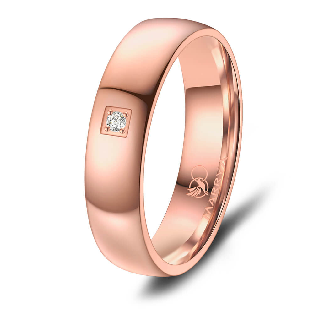 Damenring Edelstahl Rosé mit Zirkonia Marrya ES-31