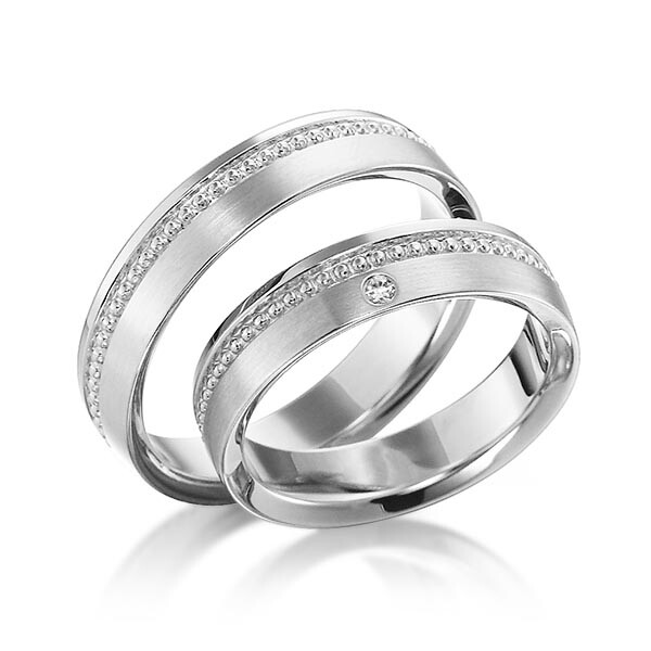 Sickinger Trauringe Palladium Perlfuge Brillant SC-1137-3