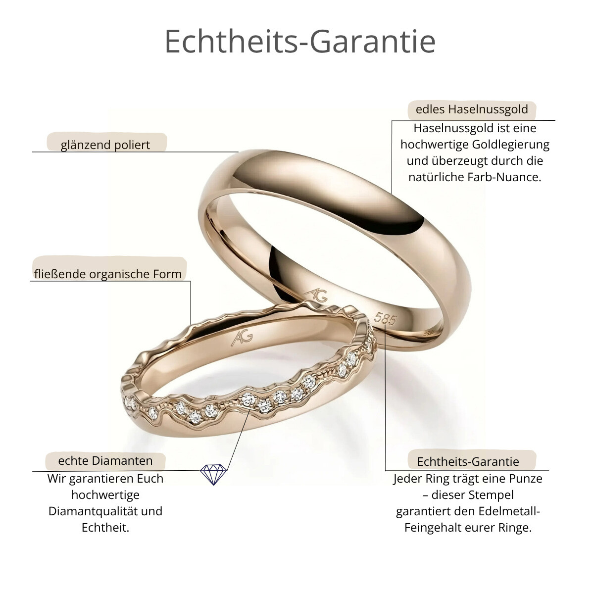 Trauringe Haselnussgold Brillant Gerstner 31335