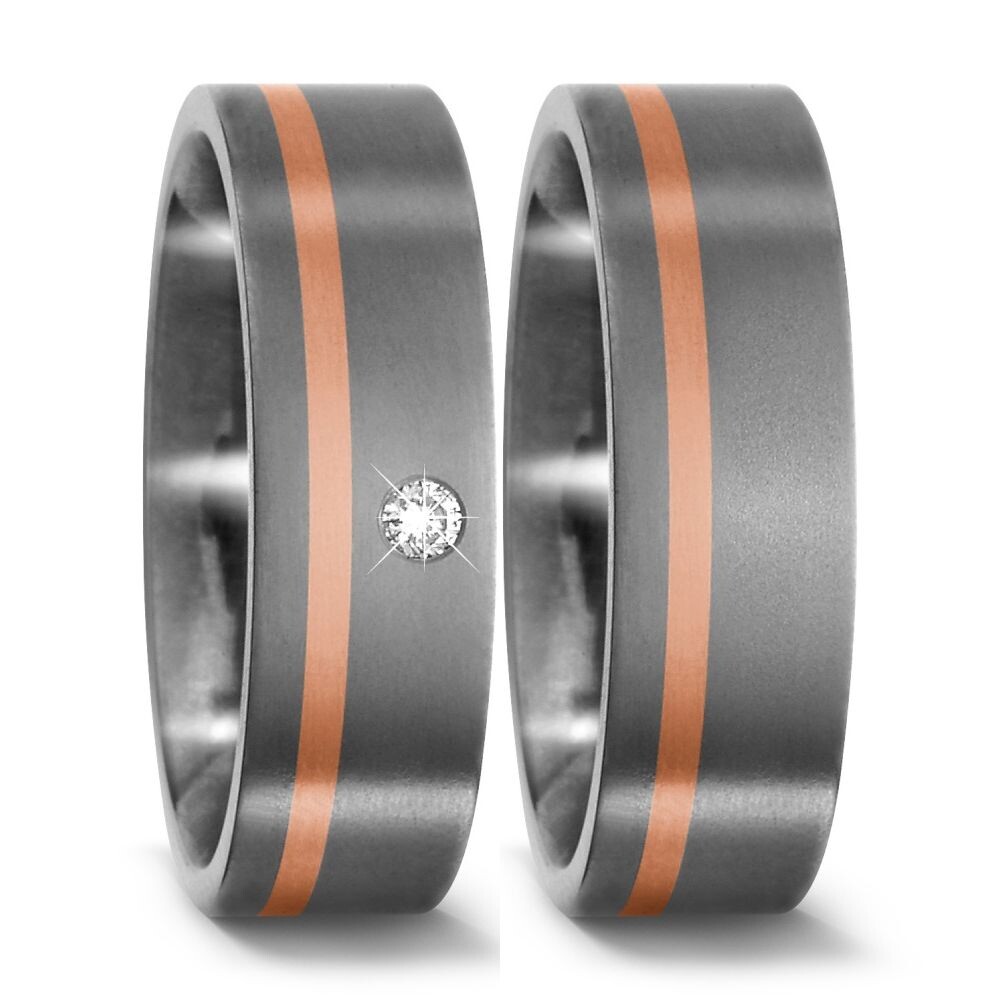 TitanFactory Trauringe Titan & Rotgold - 51092