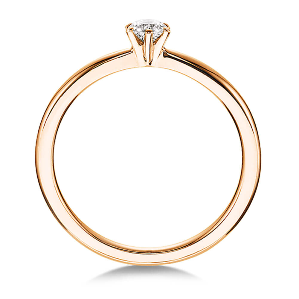Verlobungsring Solitär Rotgold Brillant Dettinger 26932