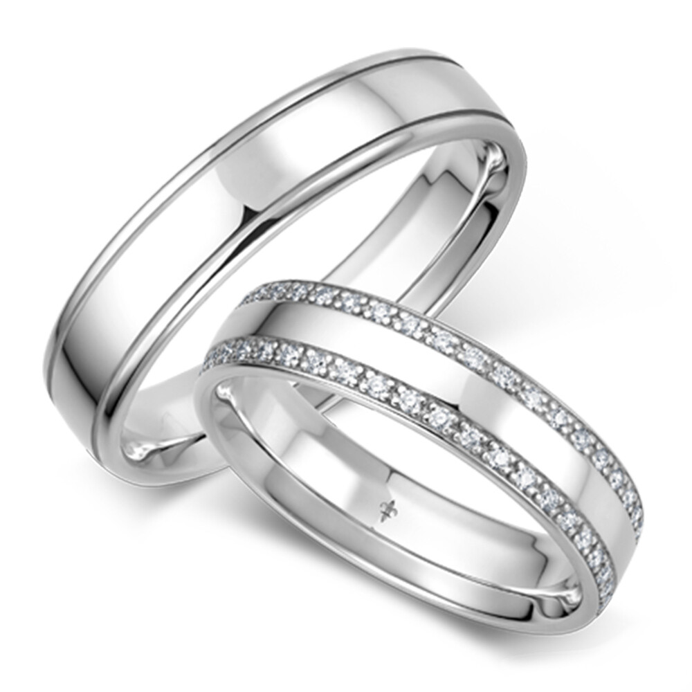 Trauringe Carla Weißgold Brillant Giloy TR-0/TR-1-00081